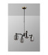 Worcester Swing Arm Telescopic Pendant 4 Light E14 Brass/Satin Black/Smoke Twisted Cylinder Glass-9
