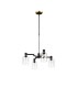 Worcester Swing Arm Telescopic Pendant 4 Light E14 Brass/Satin Black/Clear Uniform Dimple Cylinder Glass-5