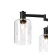 Worcester Swing Arm Telescopic Pendant 4 Light E14 Brass/Satin Black/Clear Uniform Dimple Cylinder Glass-6