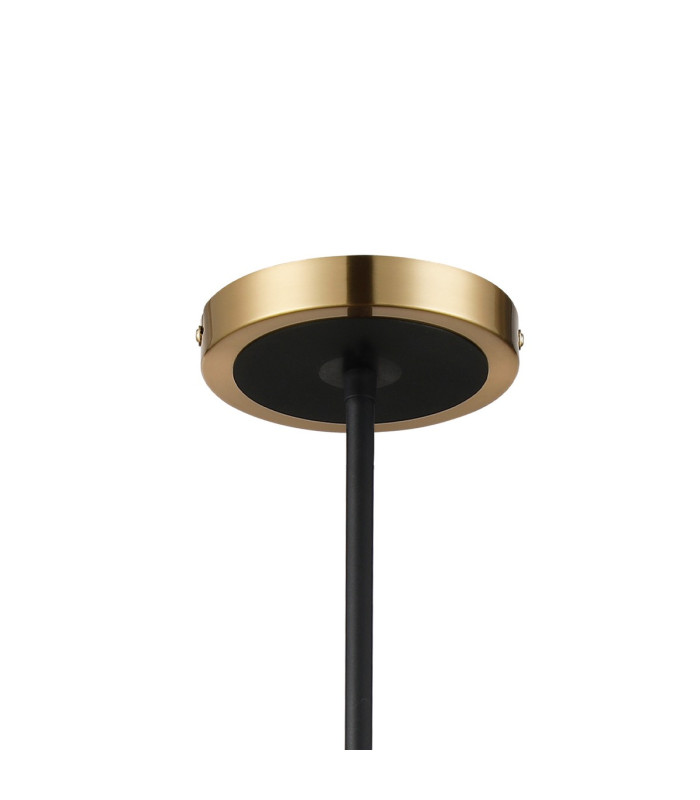 Worcester Swing Arm Telescopic Pendant 4 Light E14 Brass/Satin Black/Smoke Uniform Dimple Cylinder Glass-8