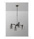 Worcester Swing Arm Telescopic Pendant 4 Light E14 Brass/Satin Black/Smoke Uniform Dimple Cylinder Glass-9