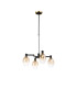 Worcester Swing Arm Telescopic Pendant 4 Light E14 Brass/Satin Black/Amber Fade Wine Glass Glass-1