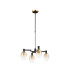 Worcester Swing Arm Telescopic Pendant 4 Light E14 Brass/Satin Black/Amber Fade Wine Glass Glass-5