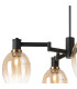 Worcester Swing Arm Telescopic Pendant 4 Light E14 Brass/Satin Black/Amber Fade Wine Glass Glass-7