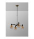 Worcester Swing Arm Telescopic Pendant 4 Light E14 Brass/Satin Black/Amber Fade Wine Glass Glass-10