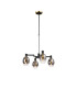 Worcester Swing Arm Telescopic Pendant 4 Light E14 Brass/Satin Black/Smoke Fade Wine Glass Glass-1