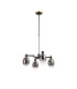 Worcester Swing Arm Telescopic Pendant 4 Light E14 Brass/Satin Black/Smoke Fade Wine Glass Glass-5