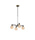 Worcester Swing Arm Telescopic Pendant 4 Light E14 Brass/Satin Black/Amber Plated Round Segment Glass-1