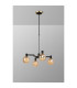 Worcester Swing Arm Telescopic Pendant 4 Light E14 Brass/Satin Black/Amber Plated Round Segment Glass-3