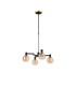 Worcester Swing Arm Telescopic Pendant 4 Light E14 Brass/Satin Black/Amber Plated Round Segment Glass-4