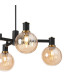 Worcester Swing Arm Telescopic Pendant 4 Light E14 Brass/Satin Black/Amber Plated Round Segment Glass-8