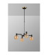 Worcester Swing Arm Telescopic Pendant 4 Light E14 Brass/Satin Black/Amber Plated Round Segment Glass-10
