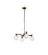 Worcester Swing Arm Telescopic Pendant 4 Light E14 Brass/Satin Black/Clear Round Textured Diamond Pattern Glass-1