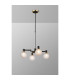 Worcester Swing Arm Telescopic Pendant 4 Light E14 Brass/Satin Black/Clear Round Textured Diamond Pattern Glass-3