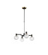 Worcester Swing Arm Telescopic Pendant 4 Light E14 Brass/Satin Black/Clear Round Textured Diamond Pattern Glass-4