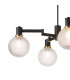 Worcester Swing Arm Telescopic Pendant 4 Light E14 Brass/Satin Black/Clear Round Textured Diamond Pattern Glass-8
