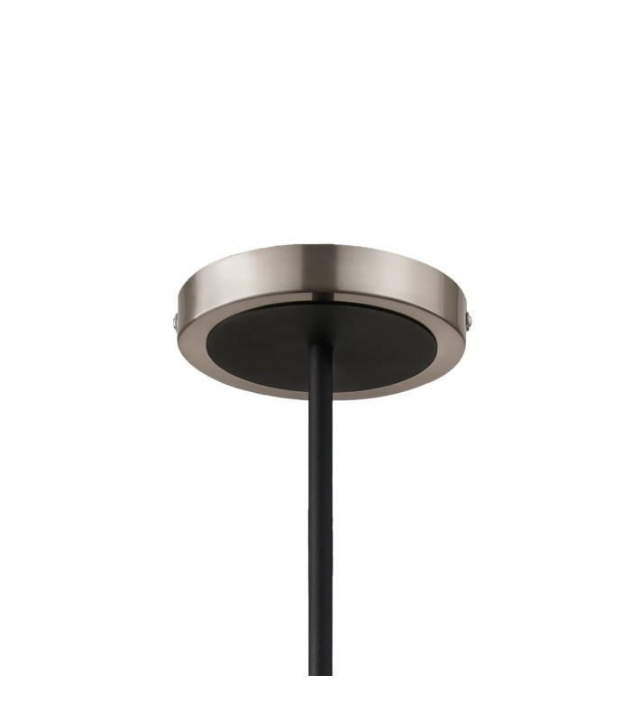 Worcester Swing Arm Telescopic Pendant 4 Light E14 Satin Nickel/Satin Black/Amber Striped Cylinder Glass-7