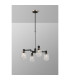 Worcester Swing Arm Telescopic Pendant 4 Light E14 Satin Nickel/Satin Black/Clear Striped Cylinder Glass-3