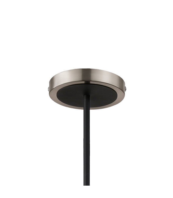 Worcester Swing Arm Telescopic Pendant 4 Light E14 Satin Nickel/Satin Black/Clear Striped Cylinder Glass-8