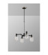 Worcester Swing Arm Telescopic Pendant 4 Light E14 Satin Nickel/Satin Black/Clear Striped Cylinder Glass-10