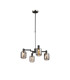 Worcester Swing Arm Telescopic Pendant 4 Light E14 Satin Nickel/Satin Black/Smoke Striped Cylinder Glass-1