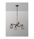 Worcester Swing Arm Telescopic Pendant 4 Light E14 Satin Nickel/Satin Black/Smoke Striped Cylinder Glass-3