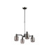 Worcester Swing Arm Telescopic Pendant 4 Light E14 Satin Nickel/Satin Black/Smoke Striped Cylinder Glass-4