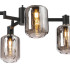 Worcester Swing Arm Telescopic Pendant 4 Light E14 Satin Nickel/Satin Black/Smoke Striped Cylinder Glass-7