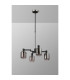 Worcester Swing Arm Telescopic Pendant 4 Light E14 Satin Nickel/Satin Black/Smoke Striped Cylinder Glass-9