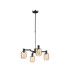 Worcester Swing Arm Telescopic Pendant 4 Light E14 Satin Nickel/Satin Black/Amber Twisted Cylinder Glass-1