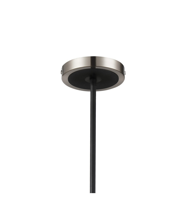 Worcester Swing Arm Telescopic Pendant 4 Light E14 Satin Nickel/Satin Black/Amber Twisted Cylinder Glass-5