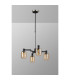 Worcester Swing Arm Telescopic Pendant 4 Light E14 Satin Nickel/Satin Black/Amber Twisted Cylinder Glass-9