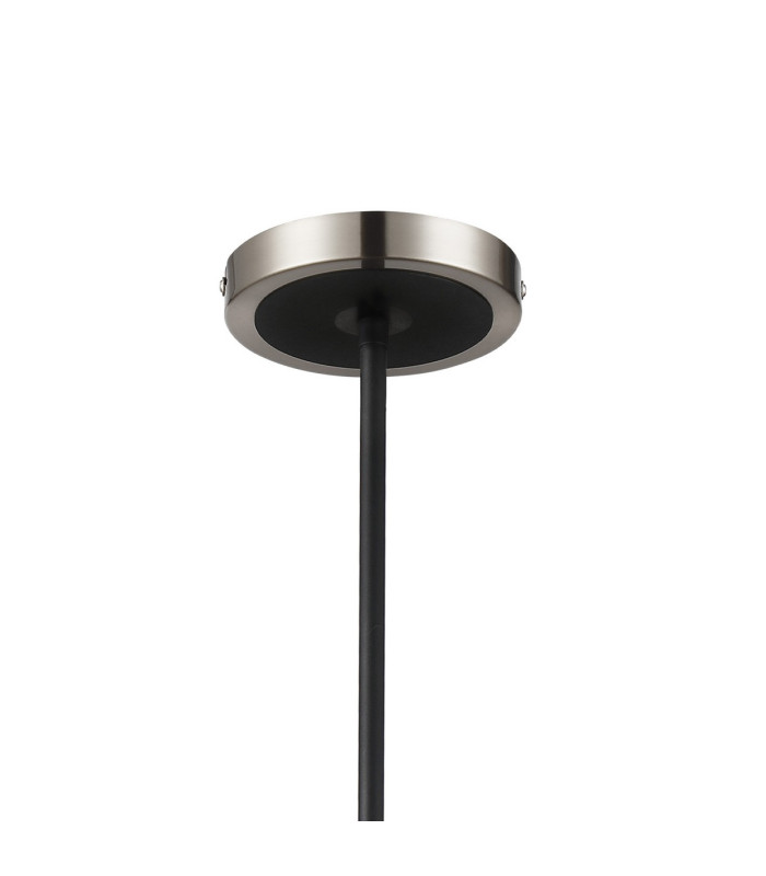 Worcester Swing Arm Telescopic Pendant 4 Light E14 Satin Nickel/Satin Black/Clear Twisted Cylinder Glass-5