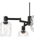Worcester Swing Arm Telescopic Pendant 4 Light E14 Satin Nickel/Satin Black/Clear Twisted Cylinder Glass-6