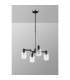 Worcester Swing Arm Telescopic Pendant 4 Light E14 Satin Nickel/Satin Black/Clear Twisted Cylinder Glass-9