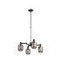 Worcester Swing Arm Telescopic Pendant 4 Light E14 Satin Nickel/Satin Black/Smoke Twisted Cylinder Glass-1