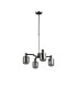 Worcester Swing Arm Telescopic Pendant 4 Light E14 Satin Nickel/Satin Black/Smoke Twisted Cylinder Glass-4