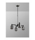 Worcester Swing Arm Telescopic Pendant 4 Light E14 Satin Nickel/Satin Black/Smoke Twisted Cylinder Glass-9