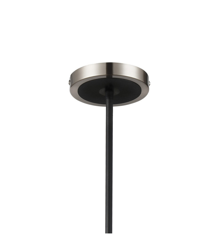 Worcester Swing Arm Telescopic Pendant 4 Light E14 Satin Nickel/Satin Black/Amber Uniform Dimple Cylinder Glass-5