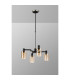 Worcester Swing Arm Telescopic Pendant 4 Light E14 Satin Nickel/Satin Black/Amber Uniform Dimple Cylinder Glass-9