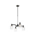 Worcester Swing Arm Telescopic Pendant 4 Light E14 Satin Nickel/Satin Black/Clear Uniform Dimple Cylinder Glass-1