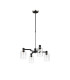 Worcester Swing Arm Telescopic Pendant 4 Light E14 Satin Nickel/Satin Black/Clear Uniform Dimple Cylinder Glass-3