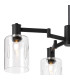 Worcester Swing Arm Telescopic Pendant 4 Light E14 Satin Nickel/Satin Black/Clear Uniform Dimple Cylinder Glass-5