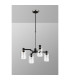 Worcester Swing Arm Telescopic Pendant 4 Light E14 Satin Nickel/Satin Black/Clear Uniform Dimple Cylinder Glass-8