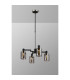 Worcester Swing Arm Telescopic Pendant 4 Light E14 Satin Nickel/Satin Black/Smoke Uniform Dimple Cylinder Glass-3