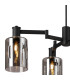 Worcester Swing Arm Telescopic Pendant 4 Light E14 Satin Nickel/Satin Black/Smoke Uniform Dimple Cylinder Glass-6