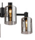 Worcester Swing Arm Telescopic Pendant 4 Light E14 Satin Nickel/Satin Black/Smoke Uniform Dimple Cylinder Glass-7