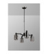 Worcester Swing Arm Telescopic Pendant 4 Light E14 Satin Nickel/Satin Black/Smoke Uniform Dimple Cylinder Glass-9