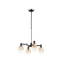 Worcester Swing Arm Telescopic Pendant 4 Light E14 Satin Nickel/Satin Black/Amber Fade Wine Glass Glass-1