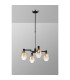 Worcester Swing Arm Telescopic Pendant 4 Light E14 Satin Nickel/Satin Black/Amber Fade Wine Glass Glass-3